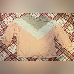 Pink, White, and Gray Sweater